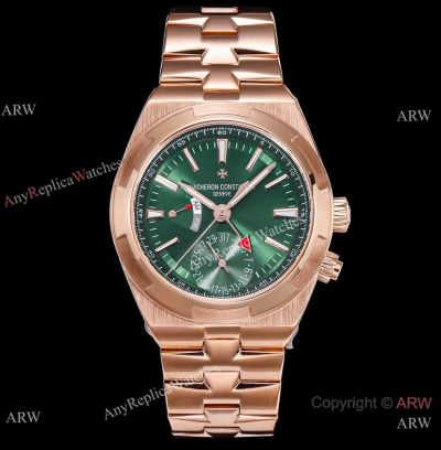 Luxury AAA Replica Vacheron Constantin Overseas Dual Time 41mm Watch Rose Gold Case